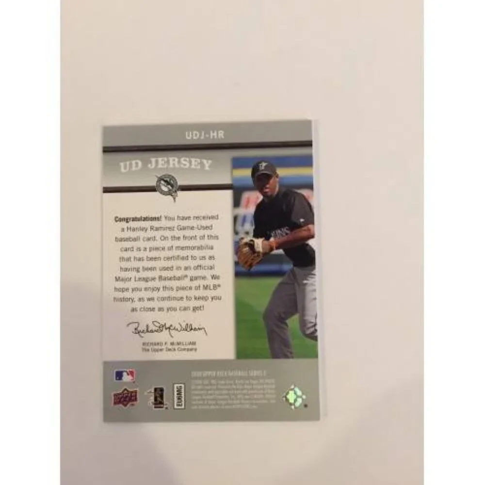 2008 Upper Deck - UD Game Jersey Series 2 Hanley Ramirez Marlins #UDJ-HR (038)